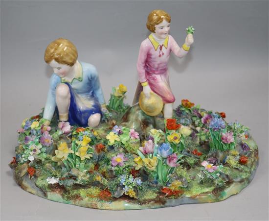 A Staffordshire group model, modelled by T Bayley width 30cm height 18cm